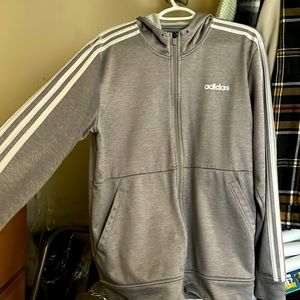 Grey and White Adidas sweater